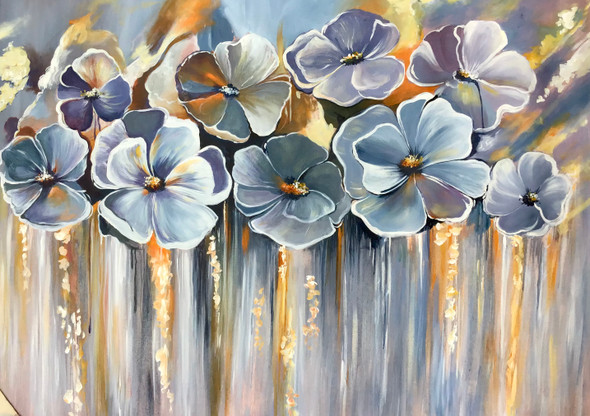 Flower painting  (ART_6706_72730) - Handpainted Art Painting - 36in X 24in