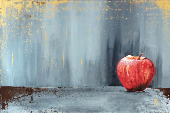 Lonely Apple (PRT_5839_72629) - Canvas Art Print - 24in X 16in