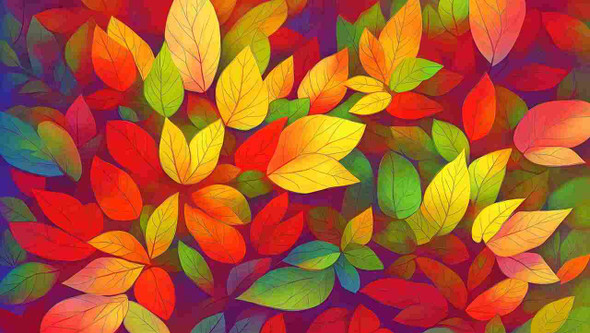 Leaves Yellow And Red (PRT_8645_72781) - Canvas Art Print - 24in X 14in