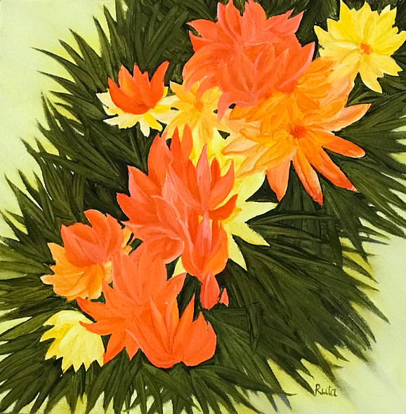 Utsav 4 (ART_8937_72950) - Handpainted Art Painting - 12in X 12in