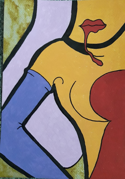 Erotica lady art (ART_8779_73070) - Handpainted Art Painting - 8in X 12in