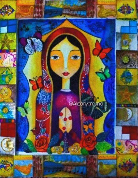 DivineArt_MotherMary (ART_8796_73060) - Handpainted Art Painting - 24in X 36in