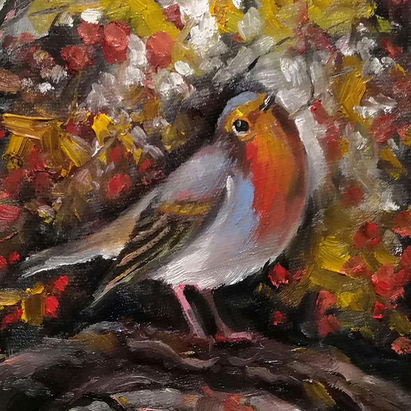 The Finch (PRT_8429_73331) - Canvas Art Print - 18in X 18in