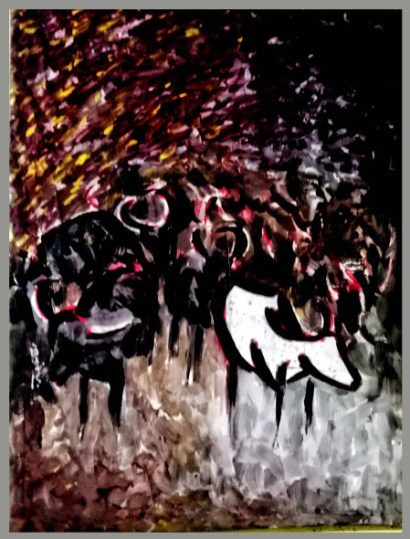 The Wild (ART_4854_73788) - Handpainted Art Painting - 10in X 17in