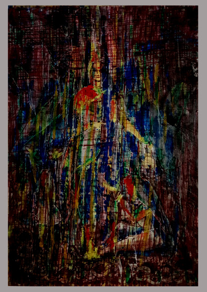 Form Of God 2 (ART_4854_73784) - Handpainted Art Painting - 22in X 33in