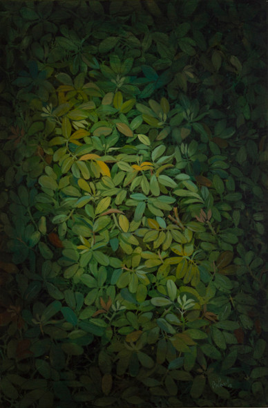 Gloomy Leaves (ART_8896_74160) - Handpainted Art Painting - 20in X 30in
