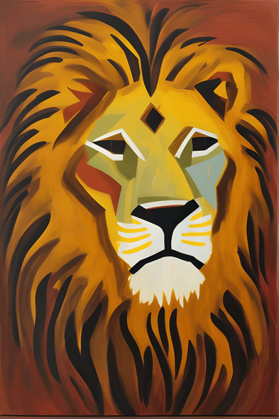 Lion modern art (PRT_8991_74266) - Canvas Art Print - 11in X 16in