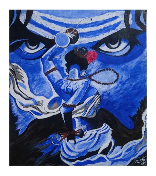 Adiyogi Shiva Parvati - Series 3 (ART_8015_74221) - Handpainted Art Painting - 24in X 30in