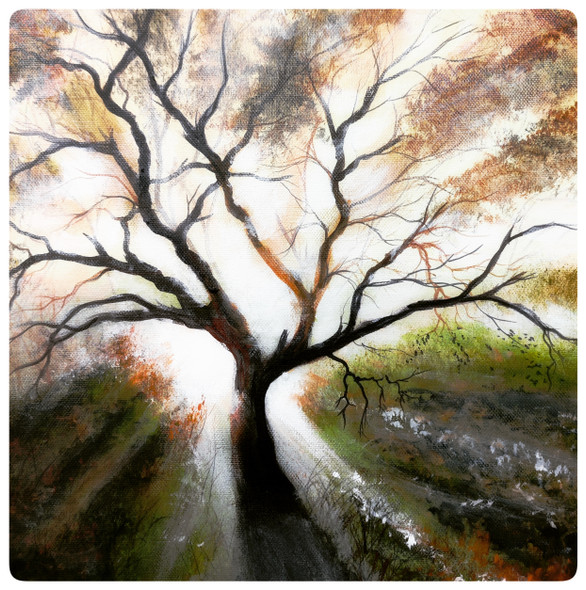 Magical Tree (ART_7615_74821) - Handpainted Art Painting - 12in X 12in