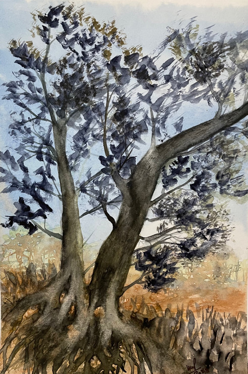 Undergrowth (ART_8841_75013) - Handpainted Art Painting - 7in X 11in