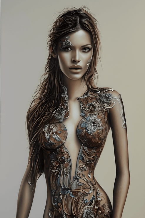Model 3 (PRT_8991_74988) - Canvas Art Print - 11in X 16in