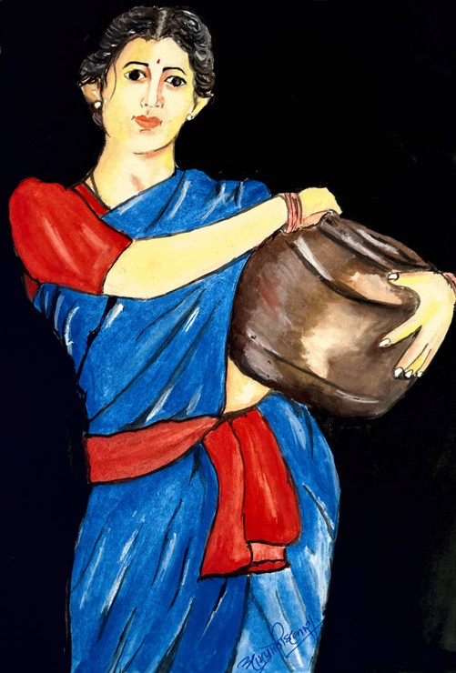 Rural Women (PRT_9032_75102) - Canvas Art Print - 15in X 21in