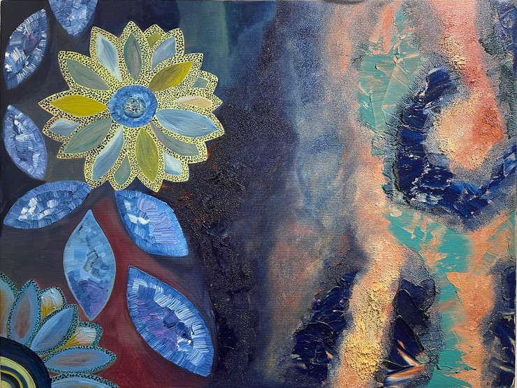 Abstract Floral (ART_8301_75025) - Handpainted Art Painting - 30in X 24in