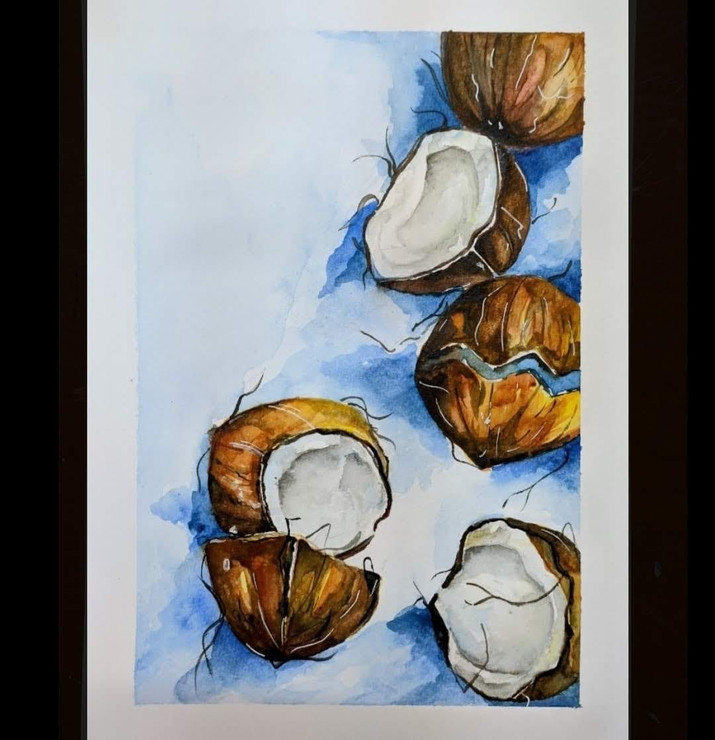 Time for refreshment (ART_9038_75036) - Handpainted Art Painting - 8in X 11in