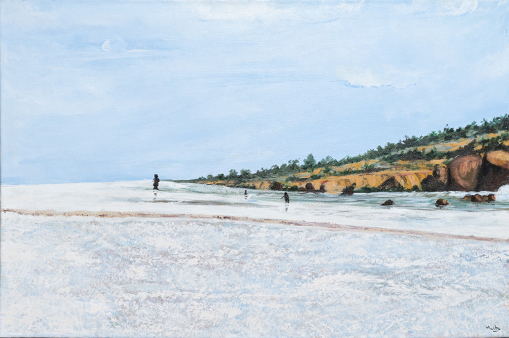 White Wilderness - Beauty of Rann of Kutch (ART_9037_75487) - Handpainted Art Painting - 36in X 24in