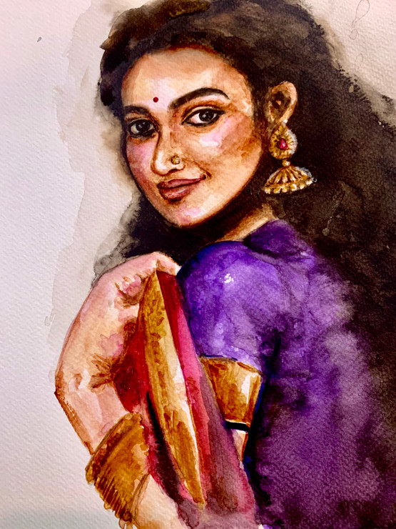 Roopali (ART_8947_75595) - Handpainted Art Painting - 8in X 11in