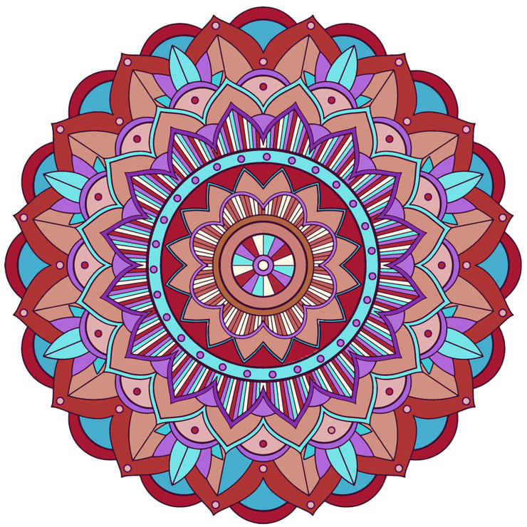 Mandala Art (PRT_5620_75629) - Canvas Art Print - 15in X 15in