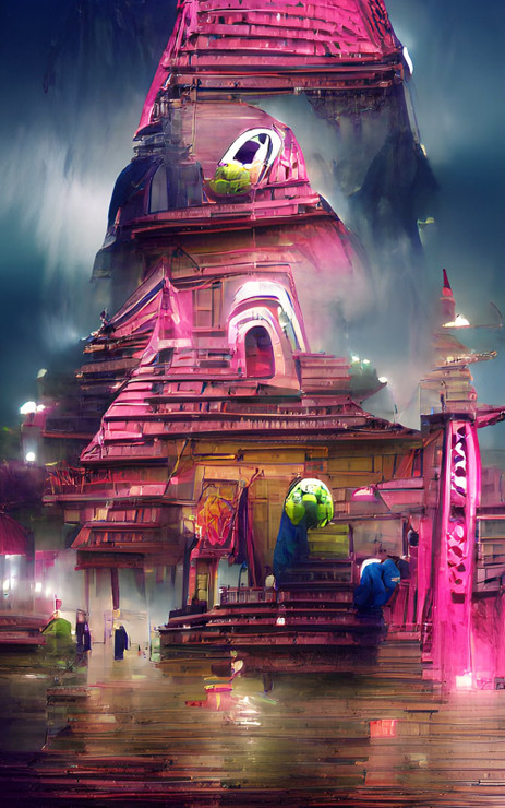 Jagannath Temple Painting (PRT_5620_75772) - Canvas Art Print - 18in X 24in