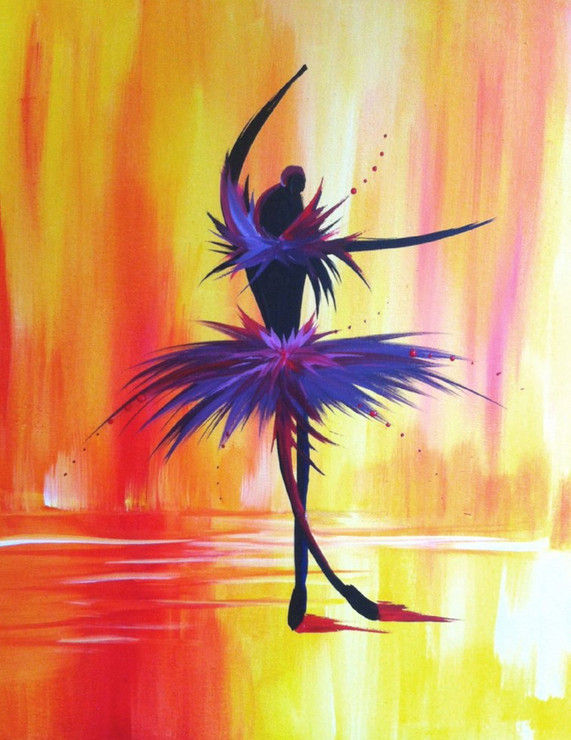 An Acrylic Artwork - Dancing Girl on own way (ART_9101_76218) - Handpainted Art Painting - 9in X 10in