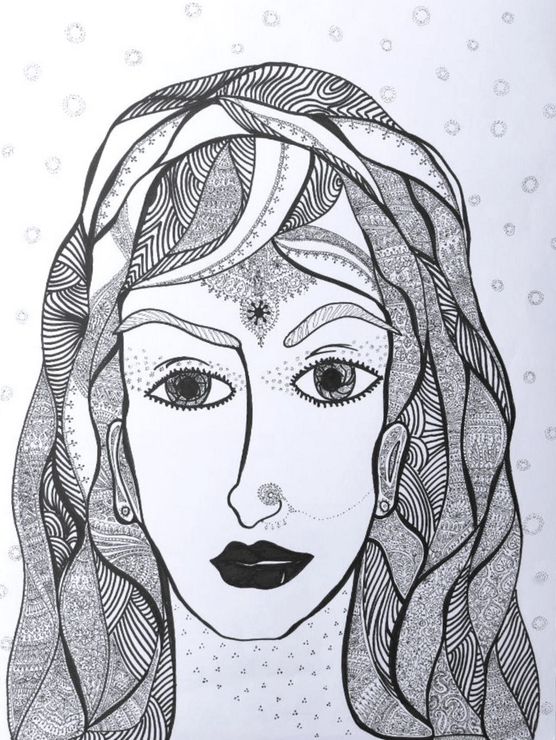 Nayika (ART_9064_76092) - Handpainted Art Painting - 23in X 16in