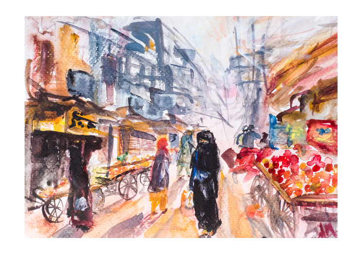 Delhi 6 (PRT_9071_76019) - Canvas Art Print - 24in X 17in