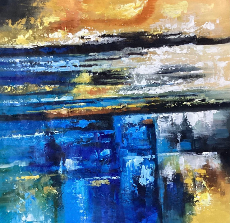 Abstract painting  (ART_6706_76390) - Handpainted Art Painting - 36in X 36in