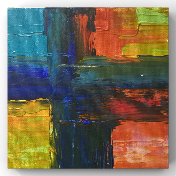 Abstract (ART_3512_76379) - Handpainted Art Painting - 6 in X 6in