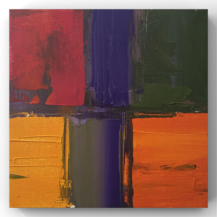 Abstract (ART_3512_76378) - Handpainted Art Painting - 8in X 8in