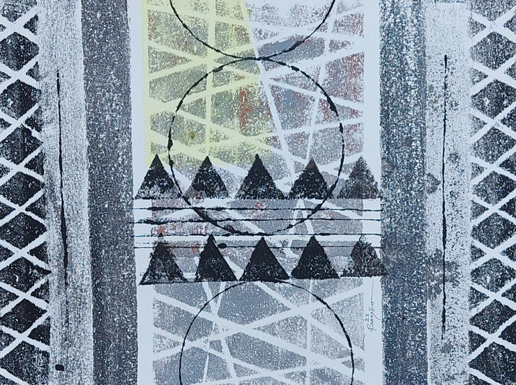 Untitled 14 (ART_9107_76520) - Handpainted Art Painting - 27in X 20in
