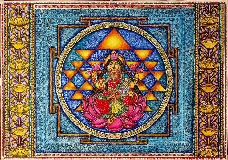 NARAYANI  (ART_8794_76548) - Handpainted Art Painting - 23in X 16in