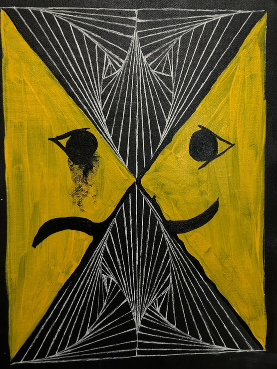Ying & Yang (ART_9042_76743) - Handpainted Art Painting - 12in X 16in