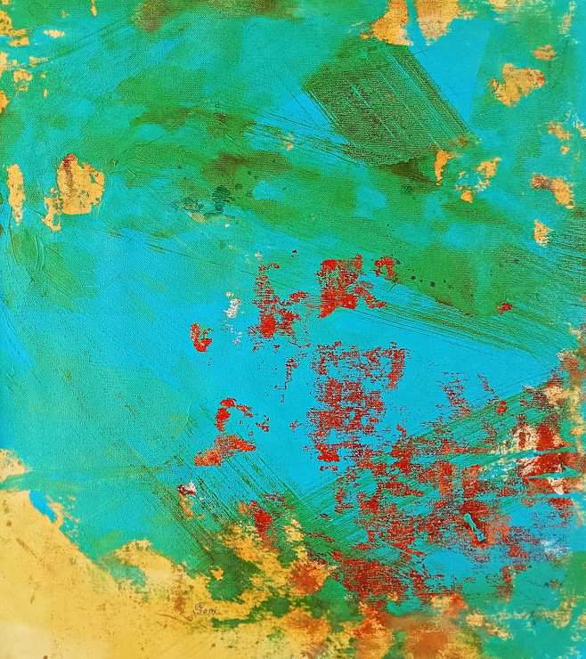 Untitled 3 (ART_9124_76682) - Handpainted Art Painting - 15in X 18in
