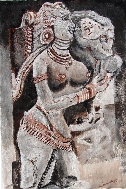 INDIAN HERITAGE-1 (ART_6175_76860) - Handpainted Art Painting - 18in X 24in