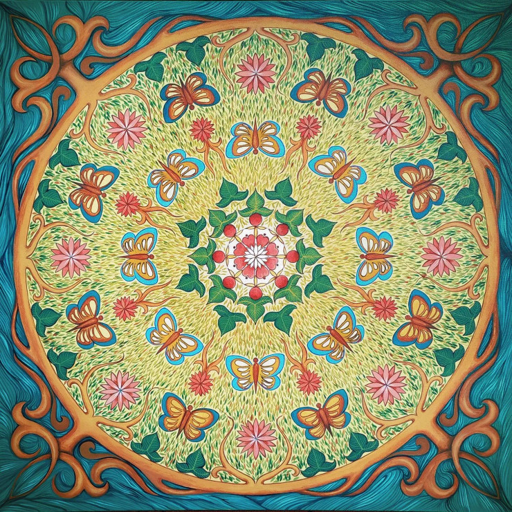 Art Of Transformation (ART-464-100124) - Handpainted Art Painting - 36in X 36in