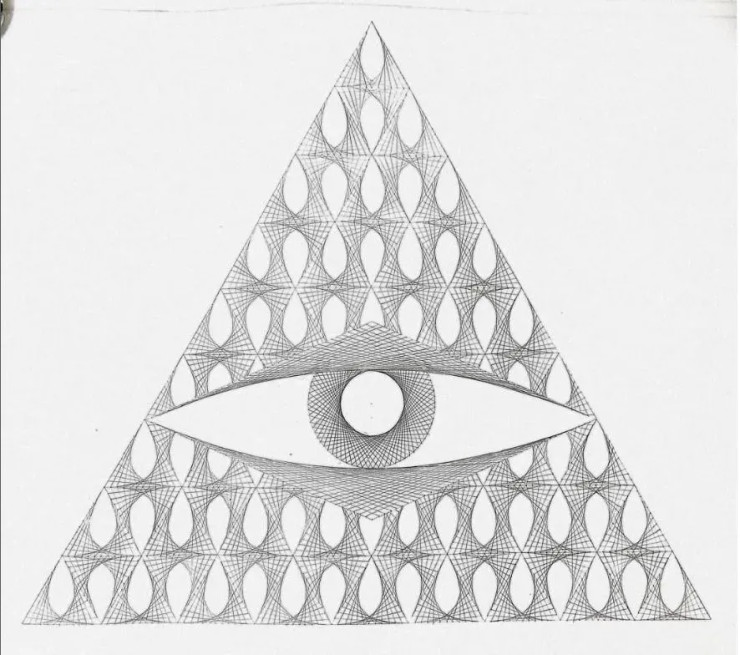 Illuminati (ART-5430-100163) - Handpainted Art Painting - 33 in X 46in