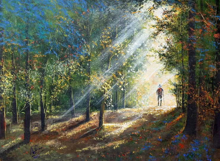 Beautiful Landscape (ART-7615-100249) - Handpainted Art Painting - 20in X 16in