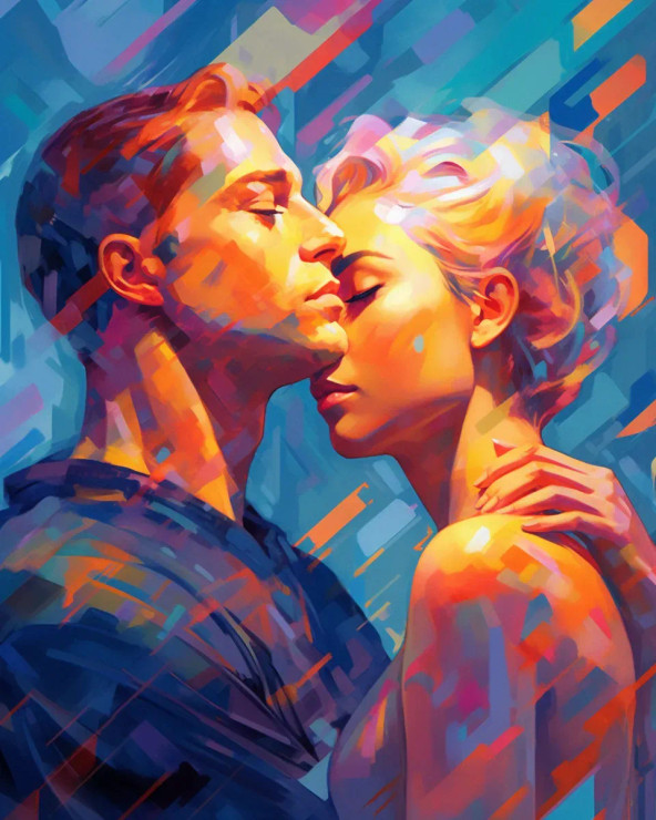 Lost In Each Other (PRT-9116-100442) - Canvas Art Print - 43in X 54in