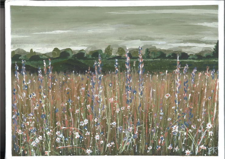 Wildflowers (ART-9104-100573) - Handpainted Art Painting - 16 in X 11in