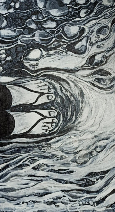 Into The Stream (ART-6775-100650) - Handpainted Art Painting - 20in X 36in