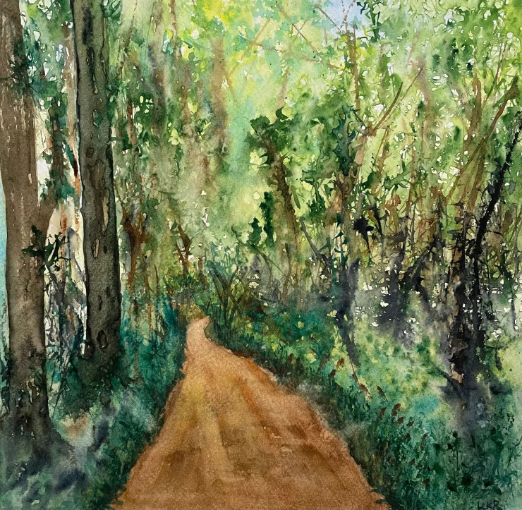 A Pathway (ART-8841-100715) - Handpainted Art Painting - 11 in X 11in