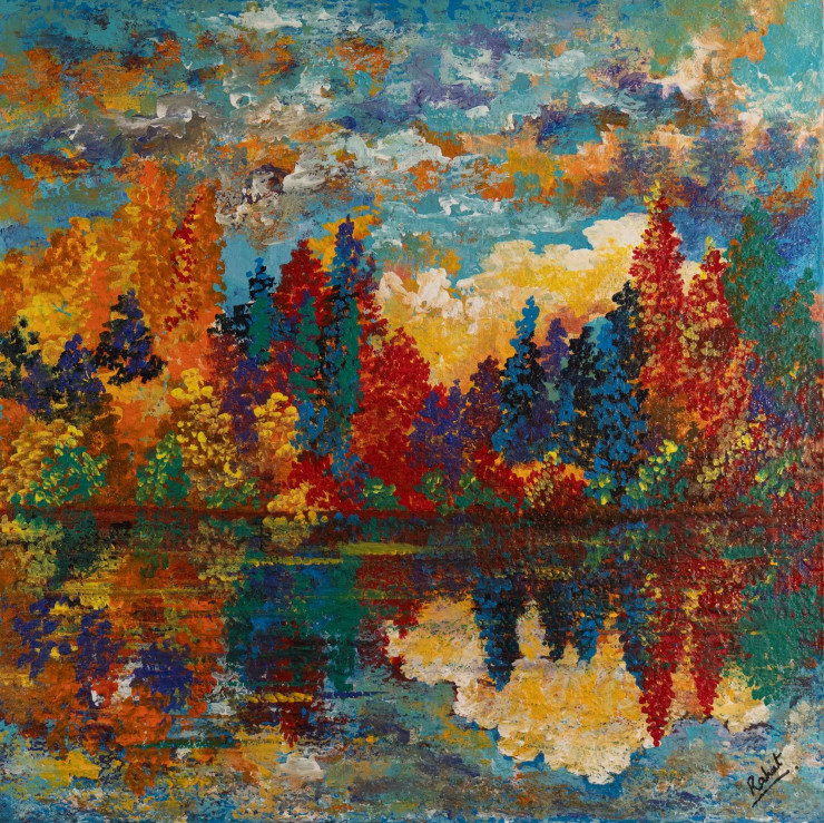 Landscape (ART-752-100690) - Handpainted Art Painting - 24 in X 24in