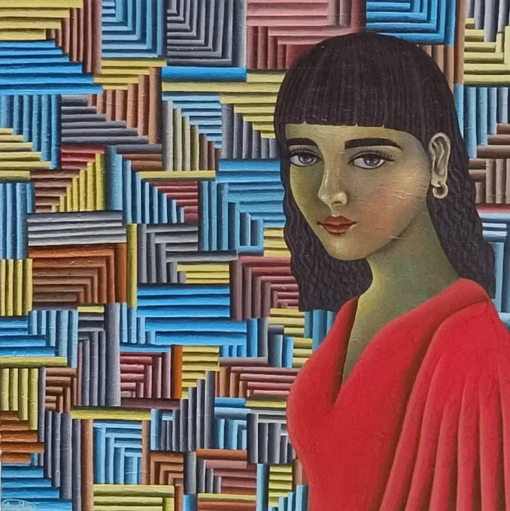 MODERN ART 3 (ART-8439-100693) - Handpainted Art Painting - 17in X 17in