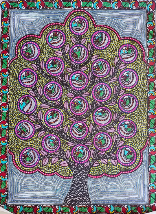 Tree Of Life (ART-3198-100913) - Handpainted Art Painting - 22 in X 30in