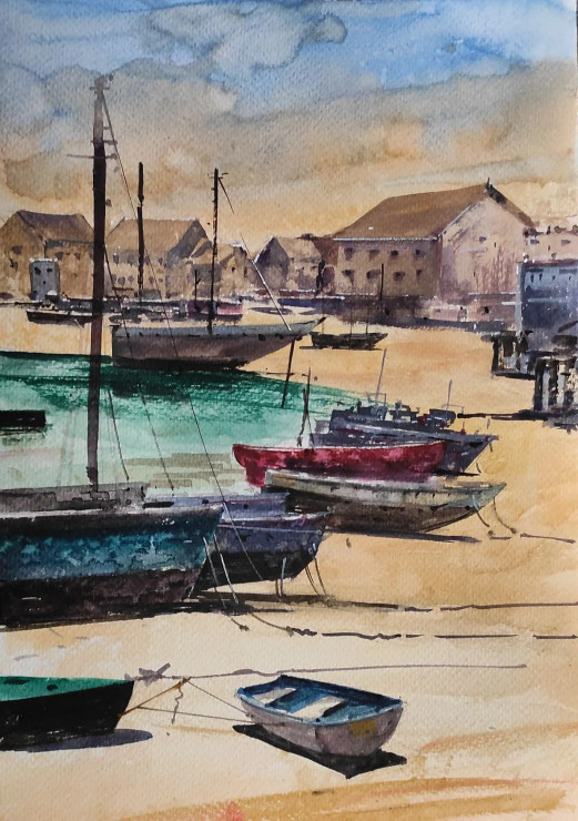 Boats (PRT-7901-101059) - Canvas Art Print - 8in X 12in