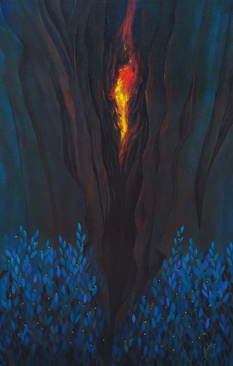 Fireflies (ART-464-101330) - Handpainted Art Painting - 21in X 33in