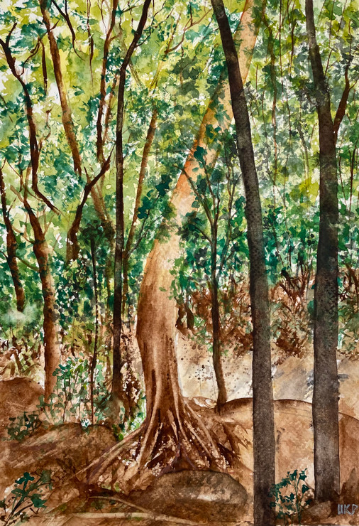 Under The Sun (ART-8841-101321) - Handpainted Art Painting - 7 in X 10in