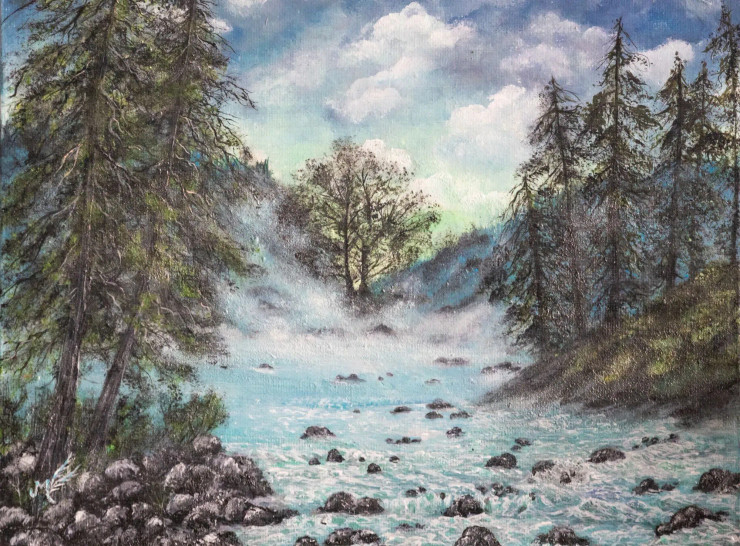 The Fog (ART-15138-101392) - Handpainted Art Painting - 11 in X 8in