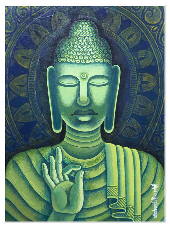 Buddha,Peace,Meditation,Green Shade Buddha