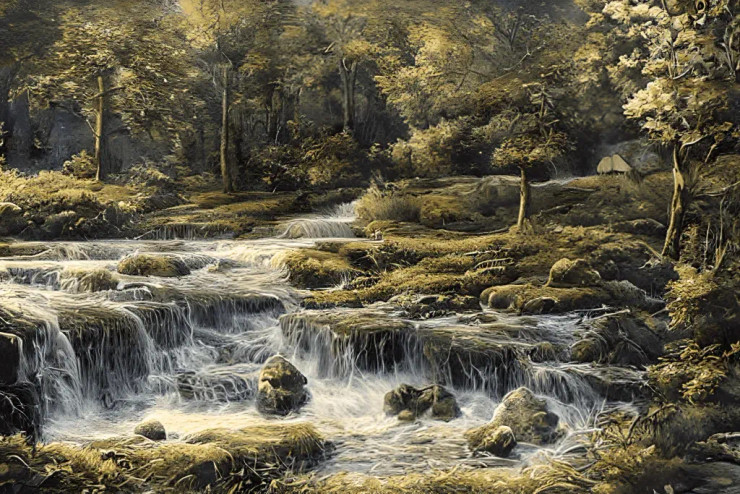 Jungle River (PRT-8991-101891) - Canvas Art Print - 60in X 40in