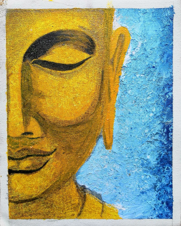 Calm Buddha (PRT-7784-102028) - Canvas Art Print - 29in X 36in